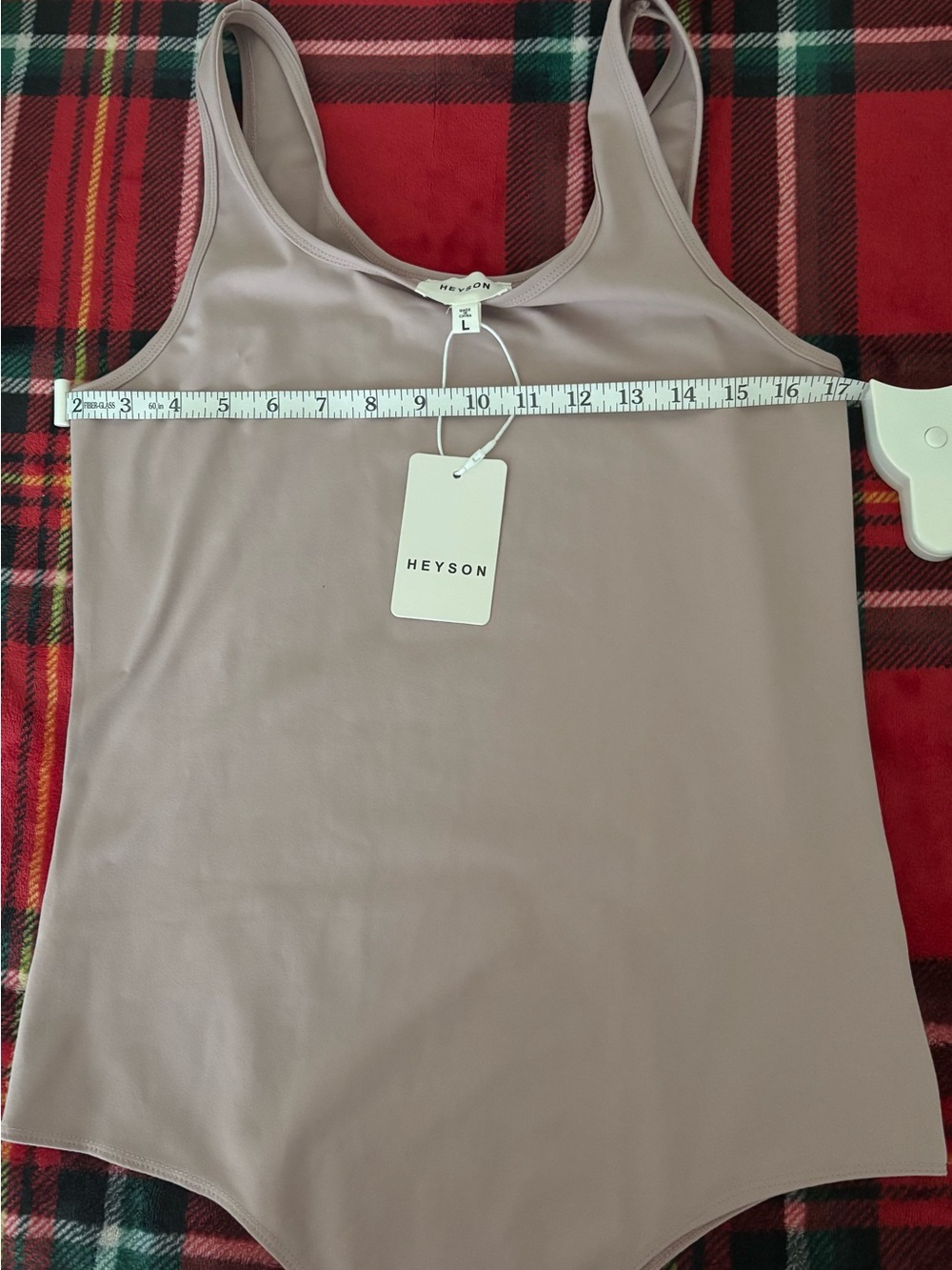 Heyson Scoop Neck Tank Bodysuit in light pink. - Picture 2 of 4